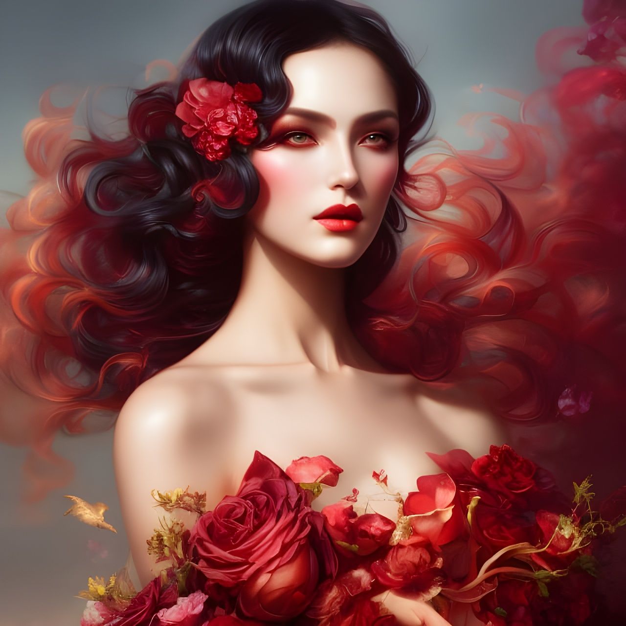 Goddess of the Red Wisp  by @Mystic Wolf