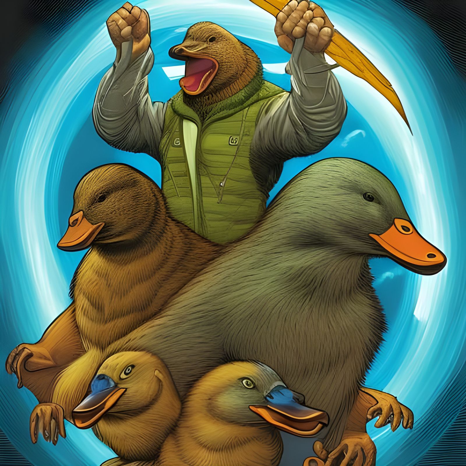 Duck and Otter heroes - AI Generated Artwork - NightCafe Creator