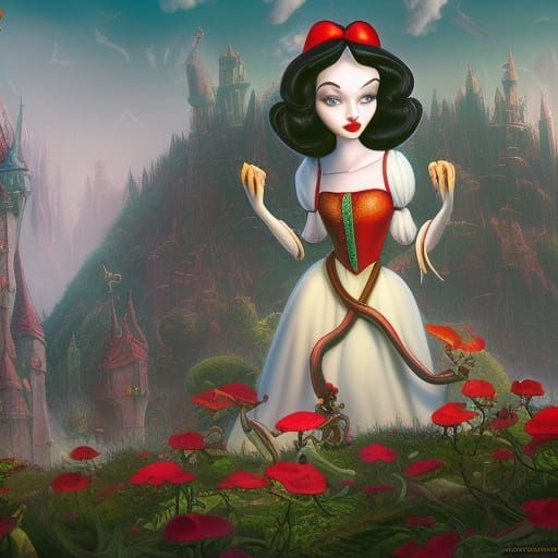 Snow White by Tim Burton - AI Generated Artwork - NightCafe Creator