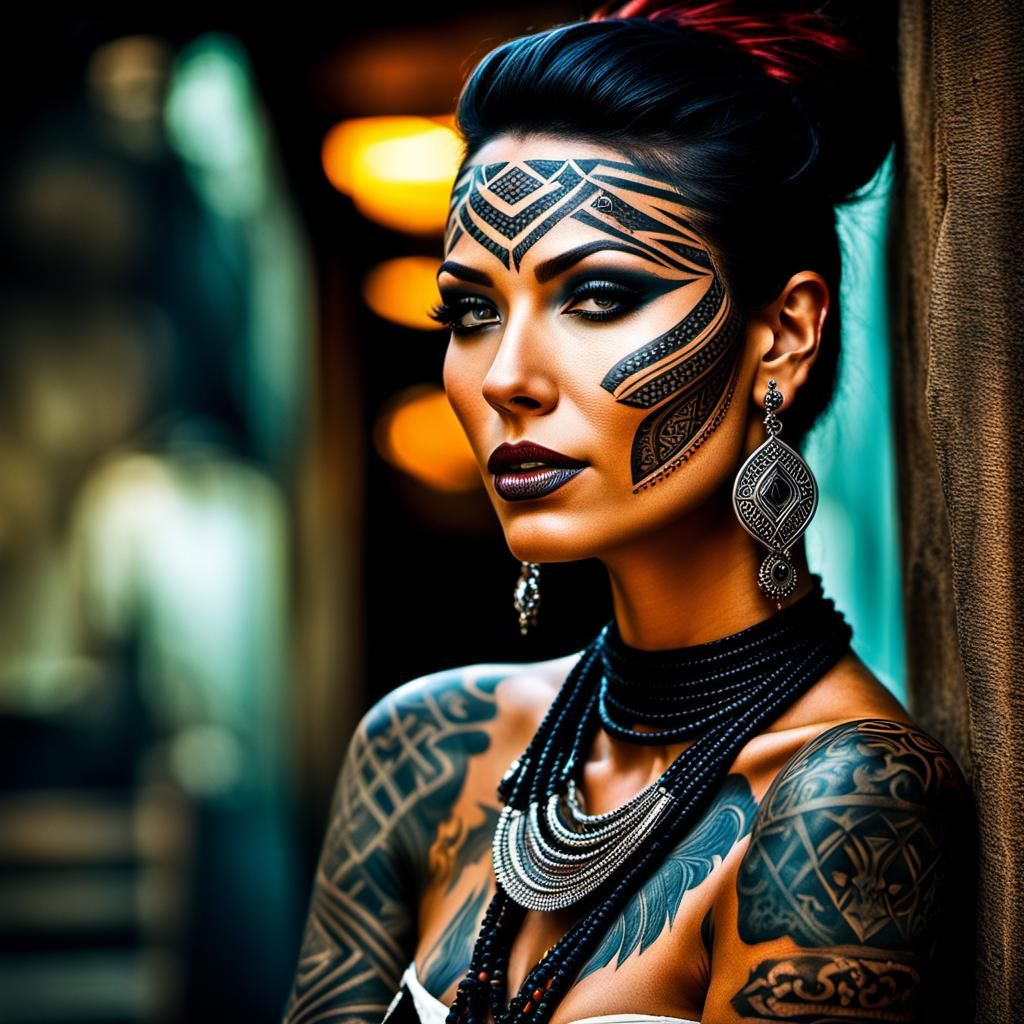 Tattooed woman