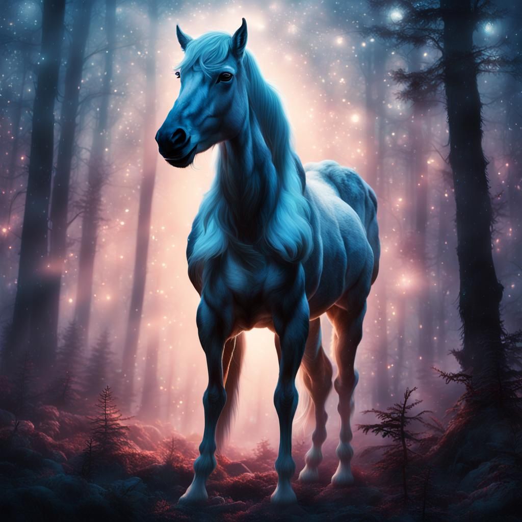 Centaur Gazing at Stars in Mystic Forest