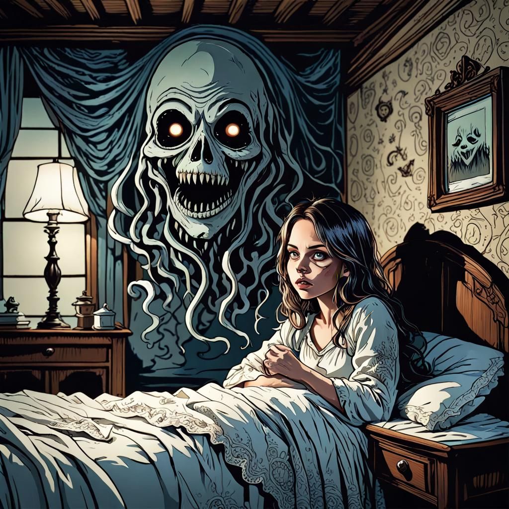 The monster in the curtains!!  by @Lore 