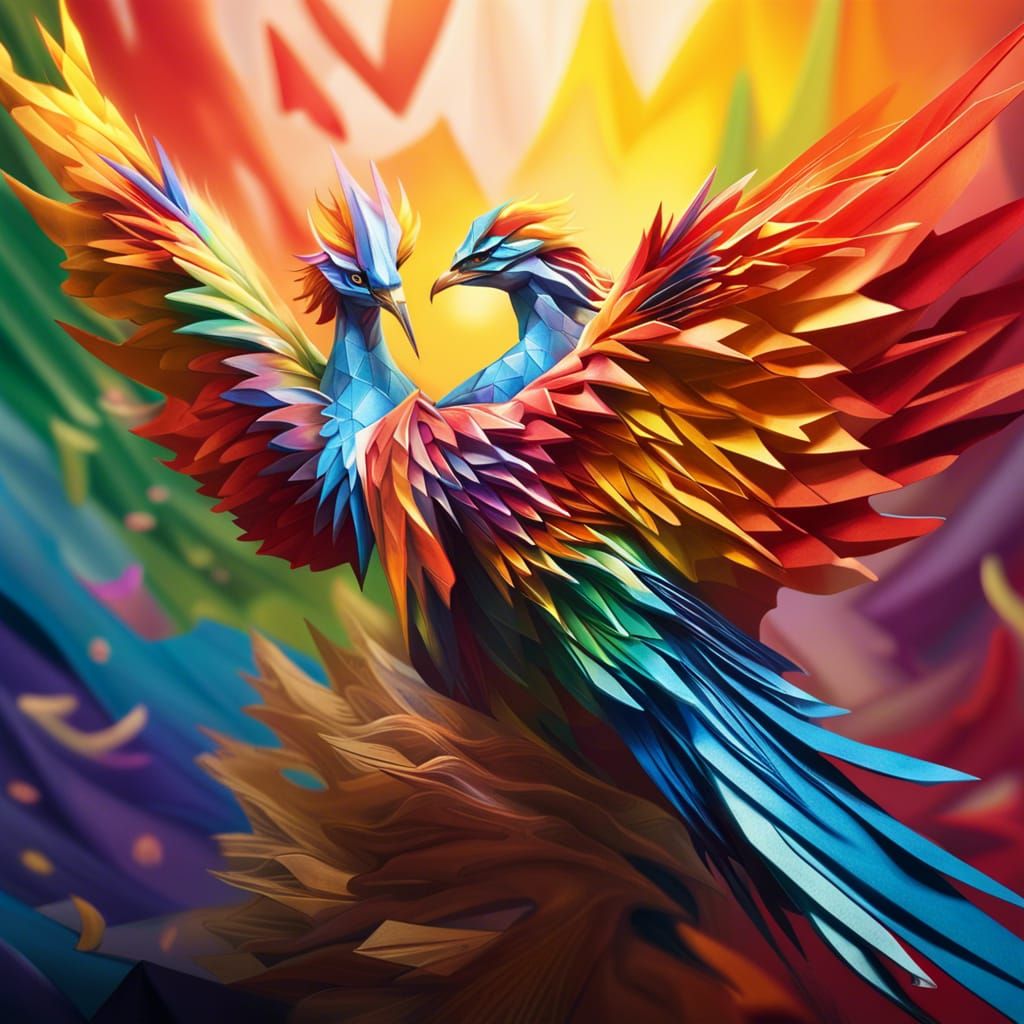 The rainbowed Phoenix and their heavenly quest for rebirth