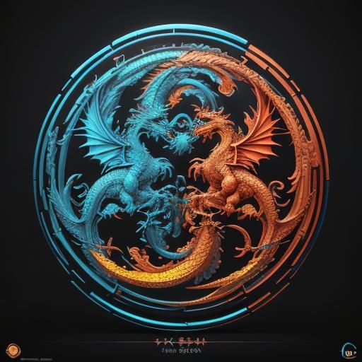 Dragon and Phoenix Yin Yang Art