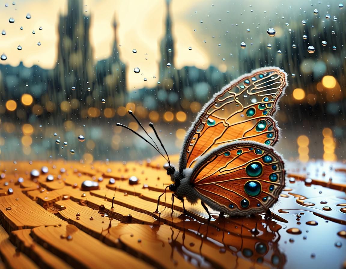 A butterfly under rain... 4