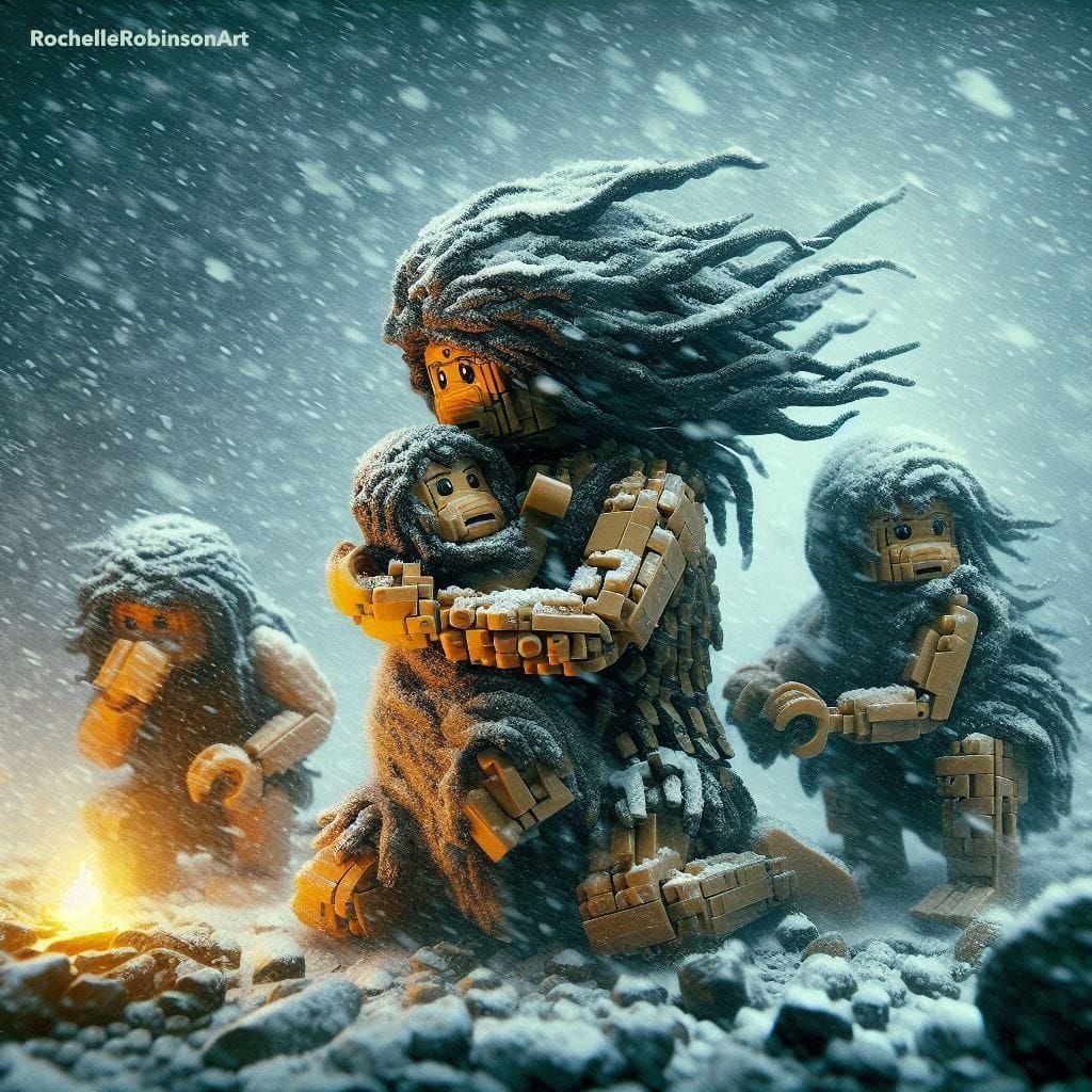 Neanderthals During The Ice Age - Lego Art I