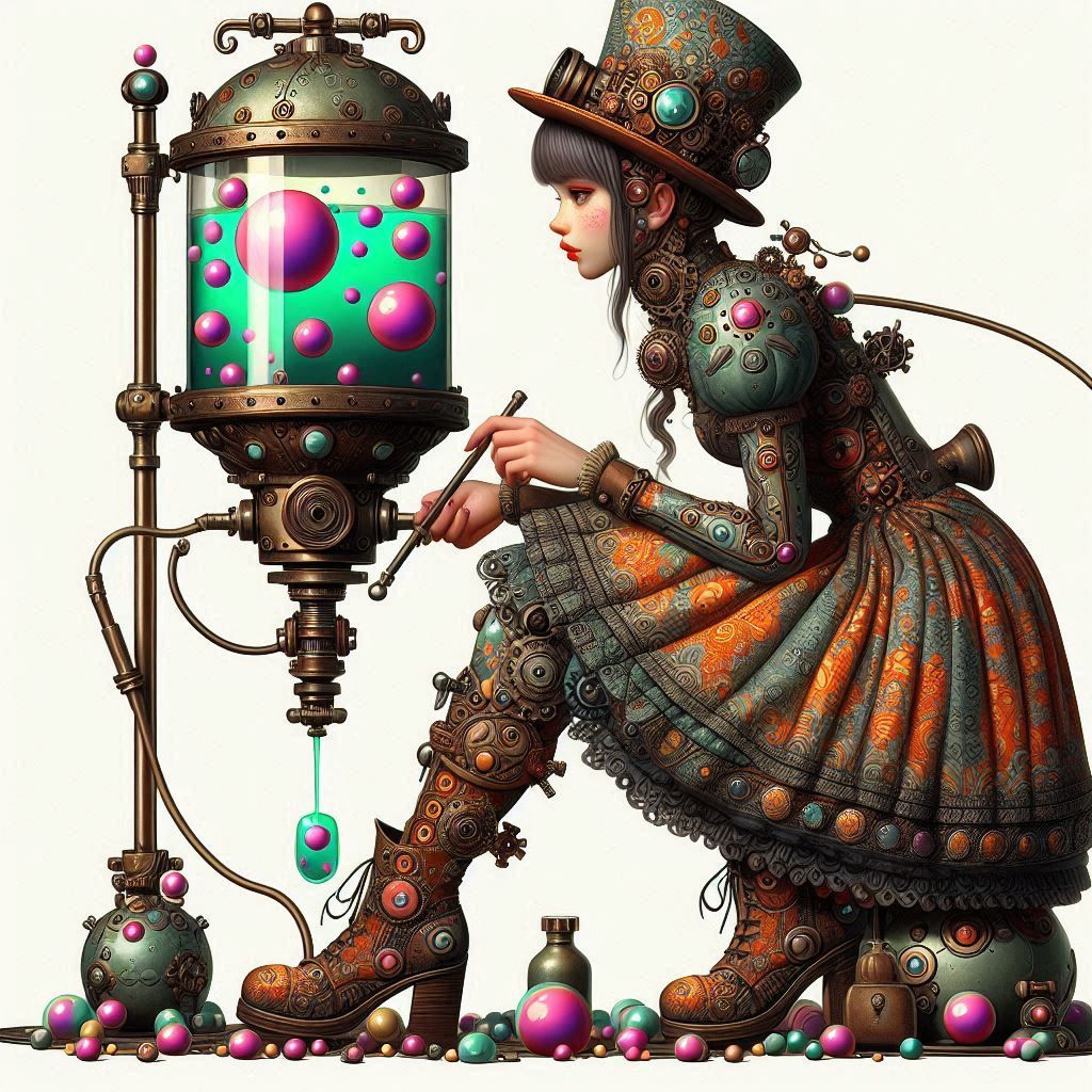 Steampunk bubblegum machine