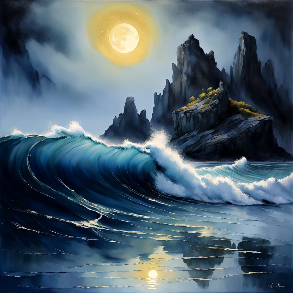 moonlit sea  by @Debbie Wykes