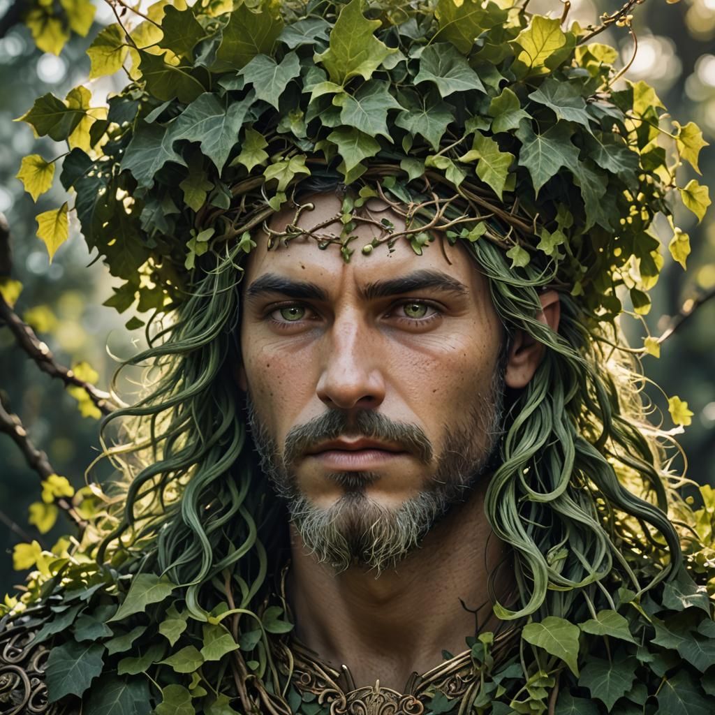 Modern Druid in Ceremonial Garb for Spring Equinox