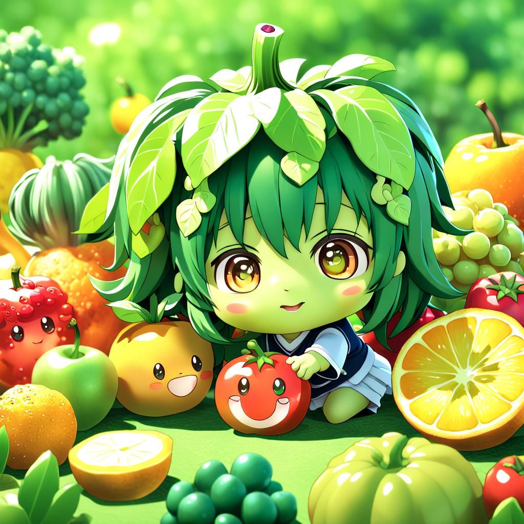 Chibi Fruits & Vegetables. @AloneMARLA - AI Generated Artwork ...