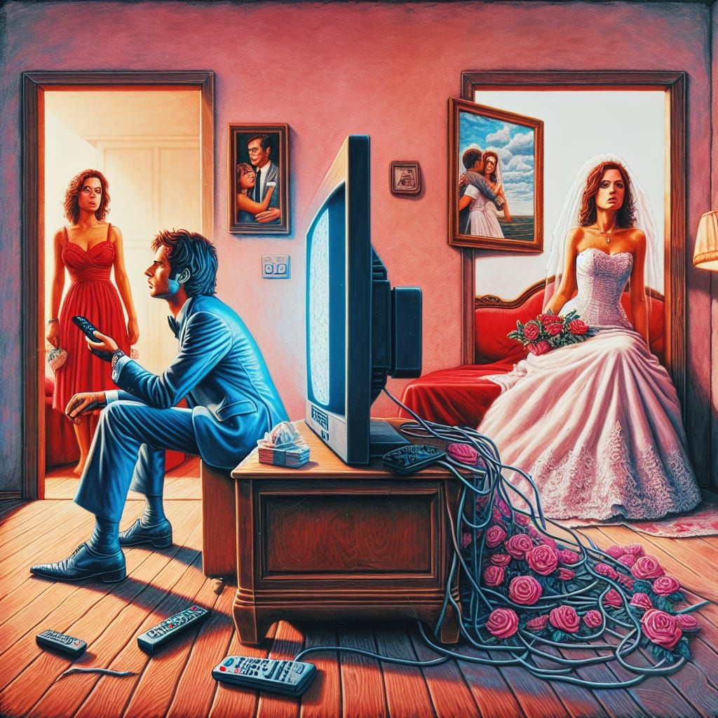 Vintage Room Scene of Longing and Lost Love