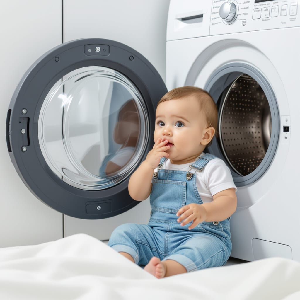 Baby Amazed by Washing Machine