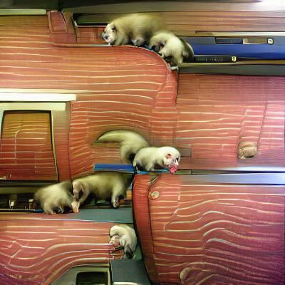 Ferrets on a train
