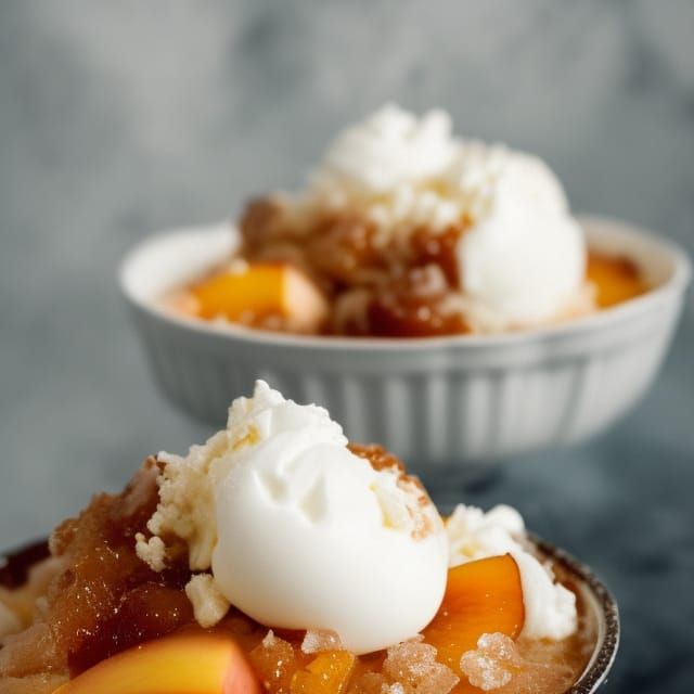 Peach Cobbler & Cream - AI Generated Artwork - NightCafe Creator