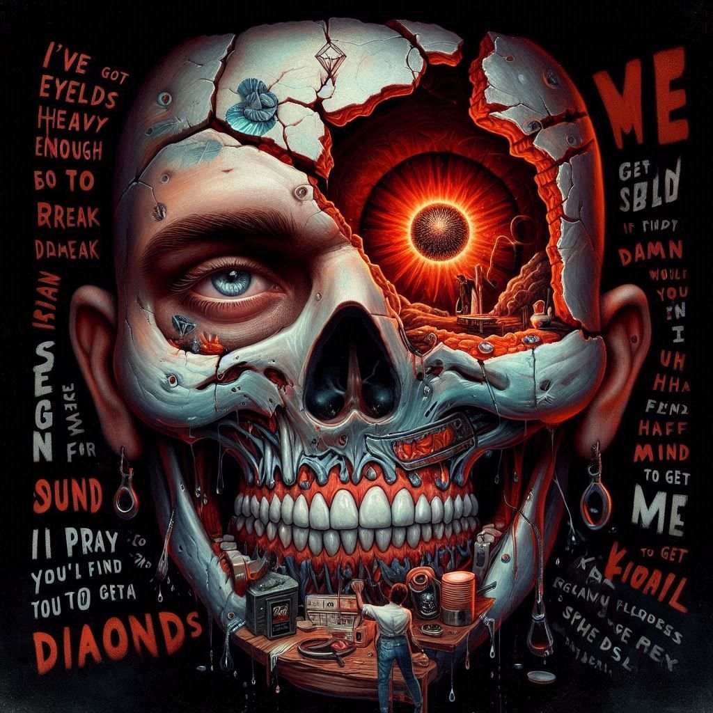 I've got eyelids heavy enough to break diamonds, You pray for sound and I pray for silence