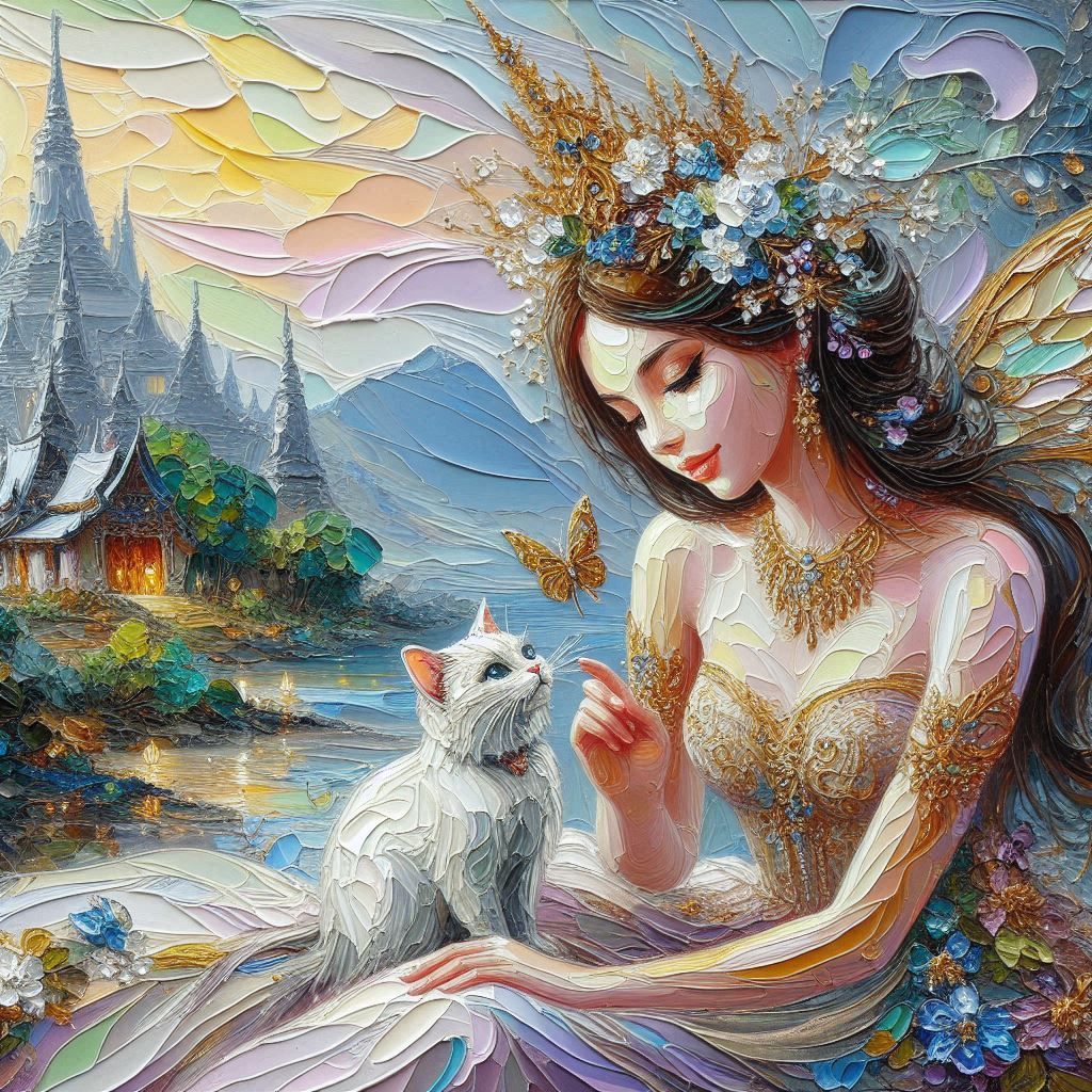 fairy and cat.