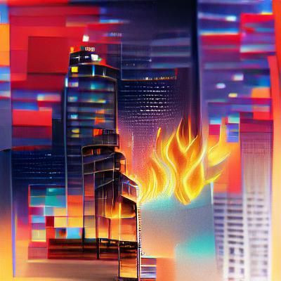 Cityscape fire