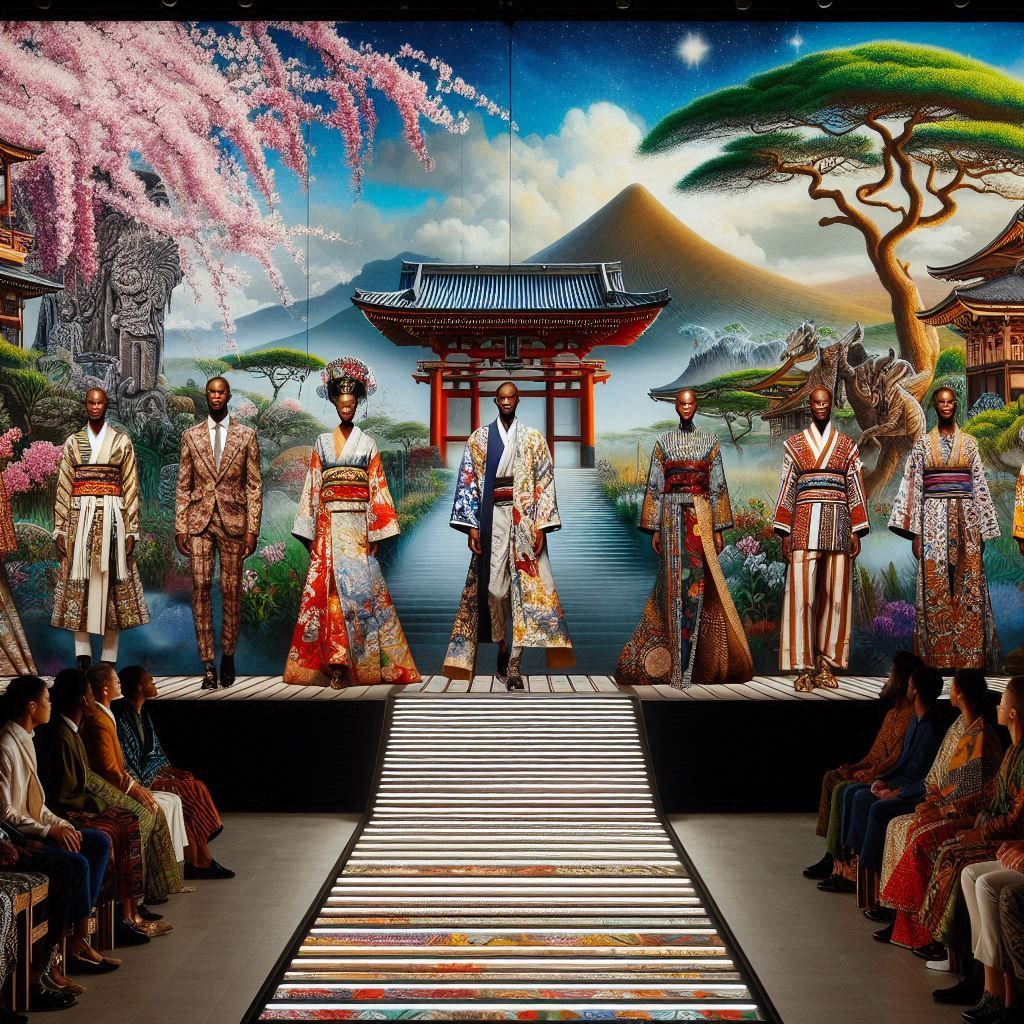 art that fuses traditional Japanese and African elements