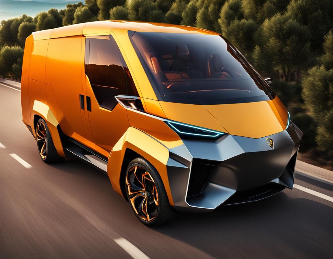 Transform this van in a Lamborghini Van with the family feel...