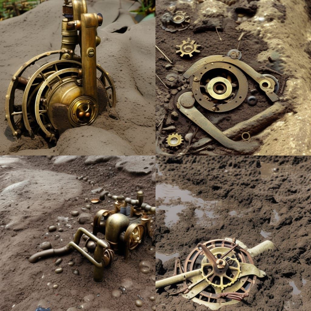 Strange mechanisms found in the mud.