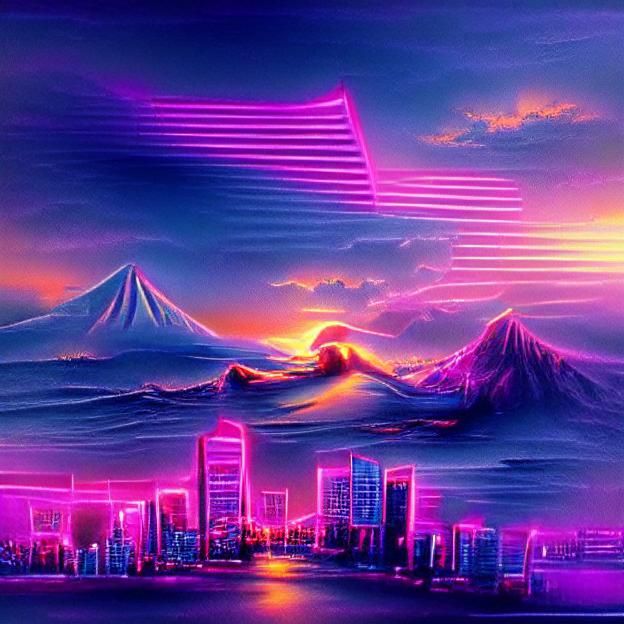 retrowave dreamscape #1 - AI Generated Artwork - NightCafe Creator