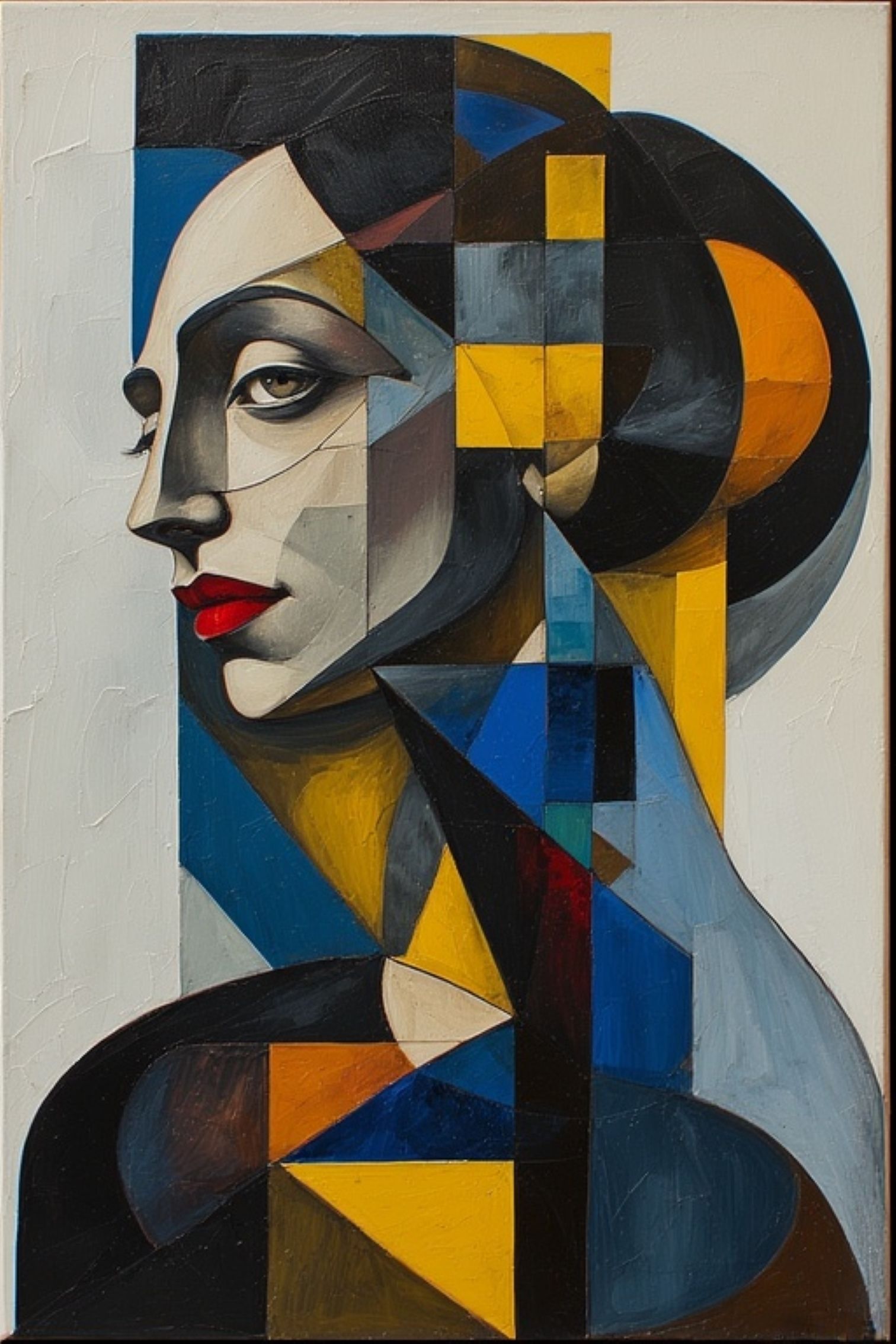 A stylized Cubist portrait