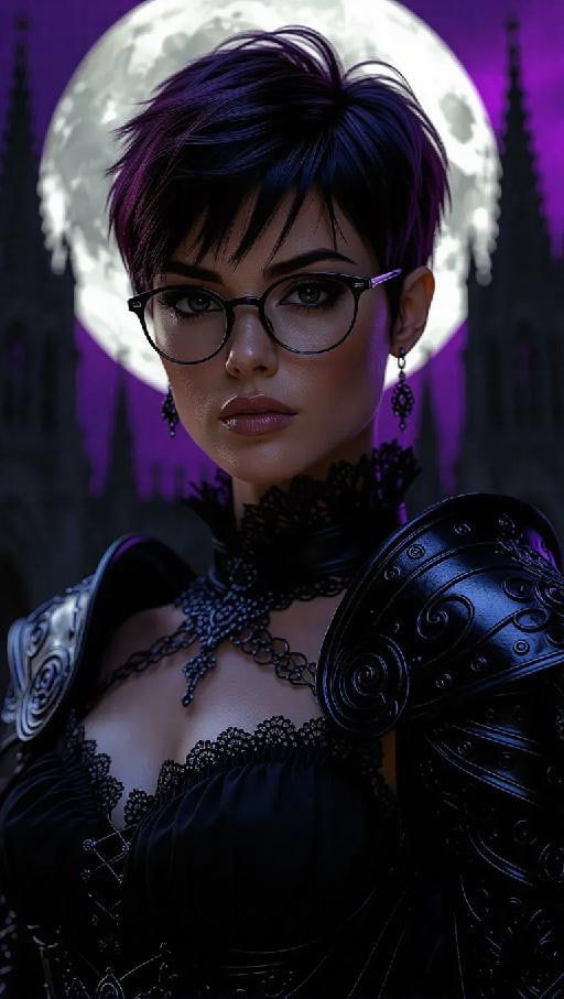 A digital photograph captures a stunning Gothic warrior woman