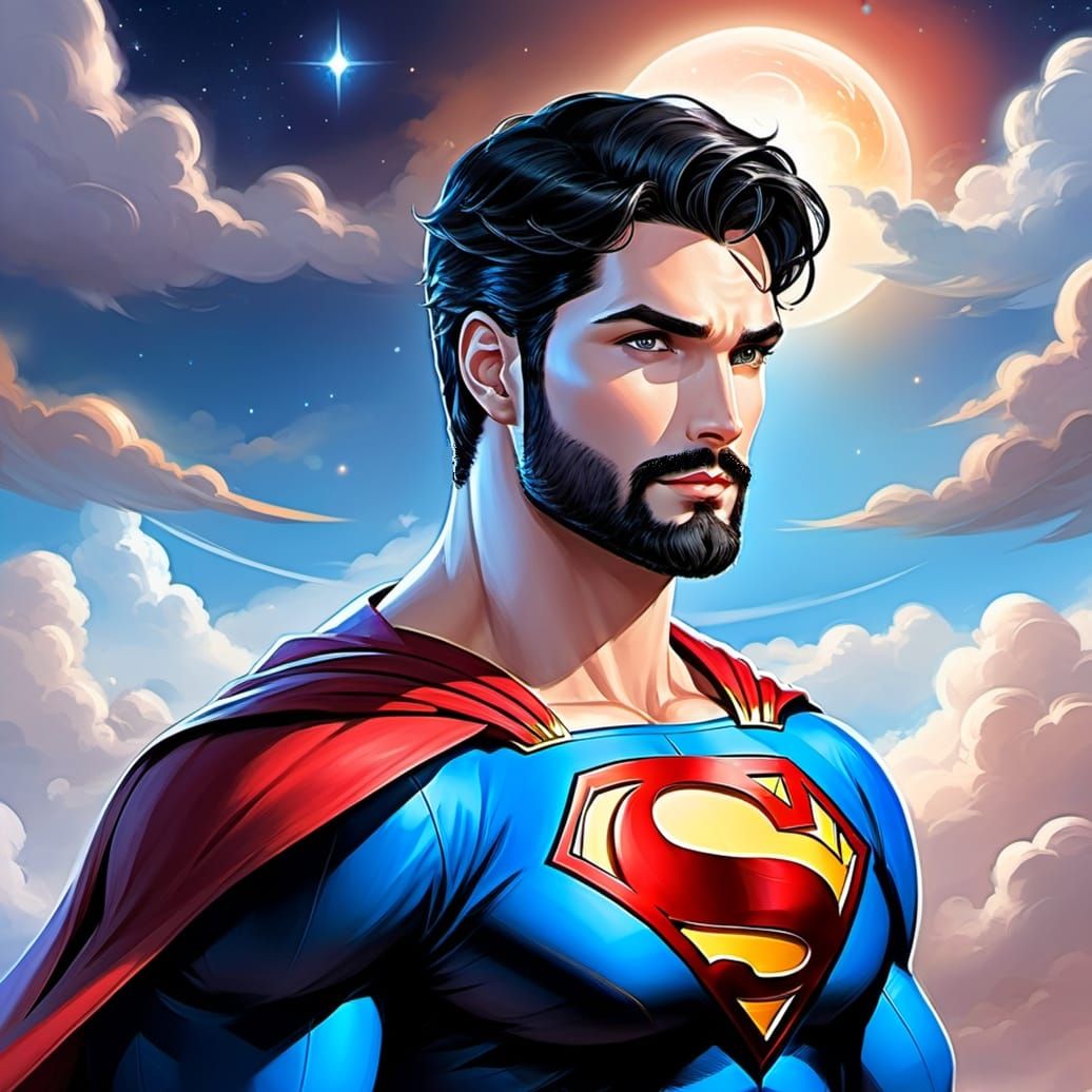 Handsome bearded Superman