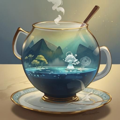 Sugar Cube Swimming in Steaming Teacup