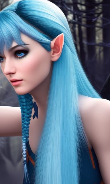 elf with blue hair