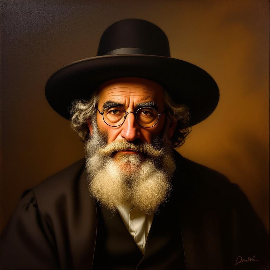 Rabbi Yaakov Mendelson Portrait in Classic Oil Style