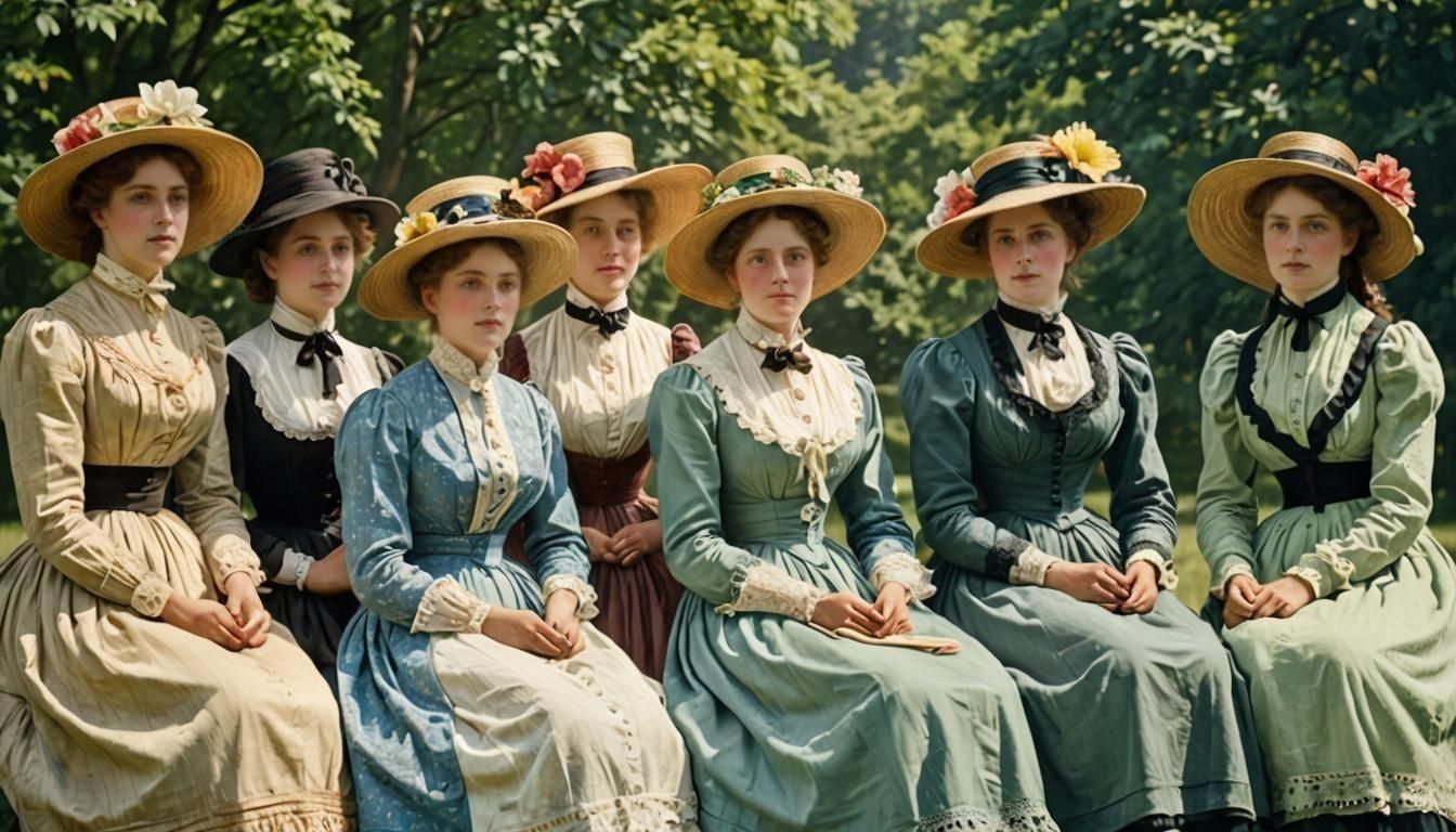 Victorian women watching a play
