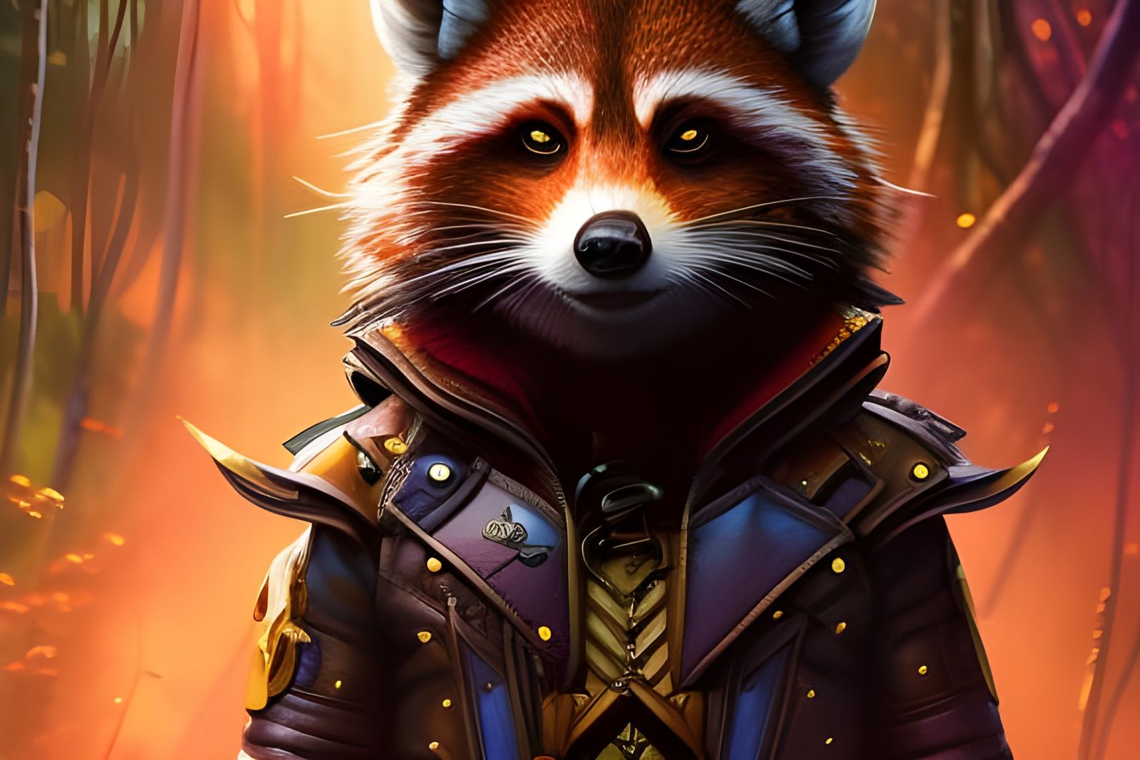 Raccoon warrior