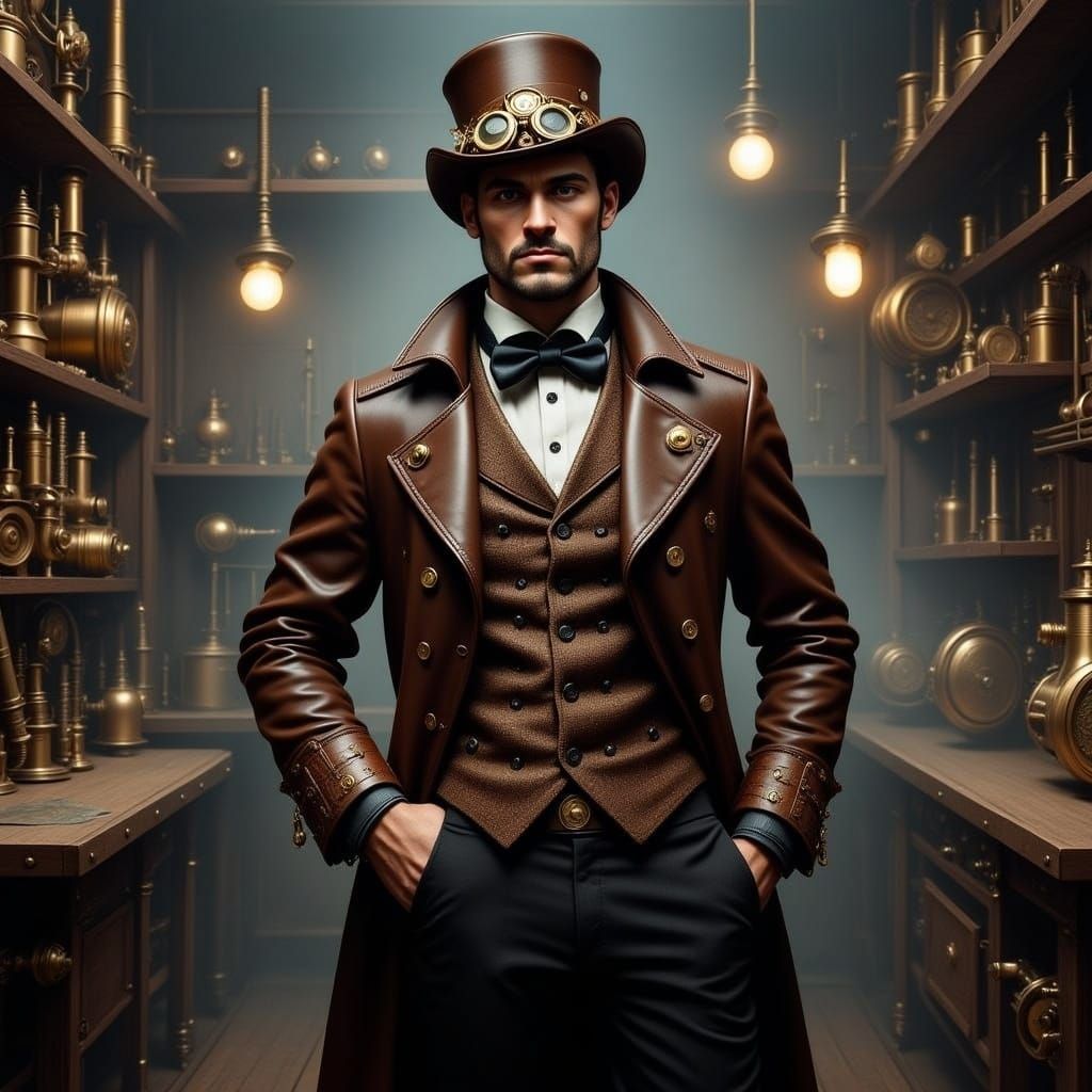  <lora:Steampunk Anthro:1.0>Steampunk man