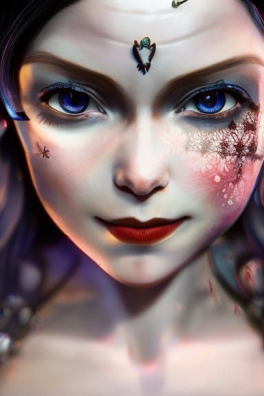 American McGee's snow white, beautiful face symmetrical face...