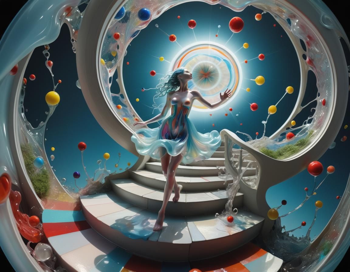 Fractal Exotic elegance danseuse surreal mesmerising translu...