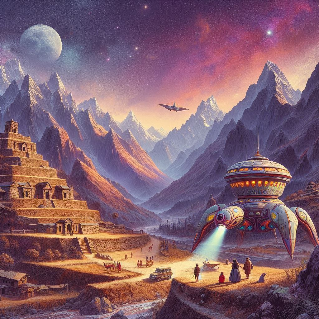 Did a vehicle, fly along the mountains, and find a place to park itself?