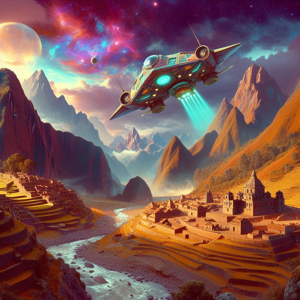 Did a vehicle, fly along the mountains, and find a place to park itself?