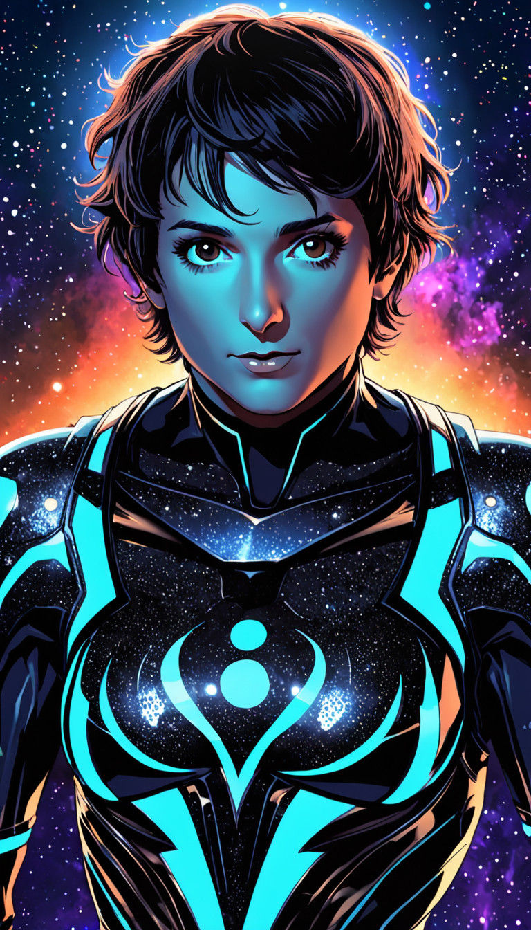 Cosmic Muscle Goddess in Anime Style