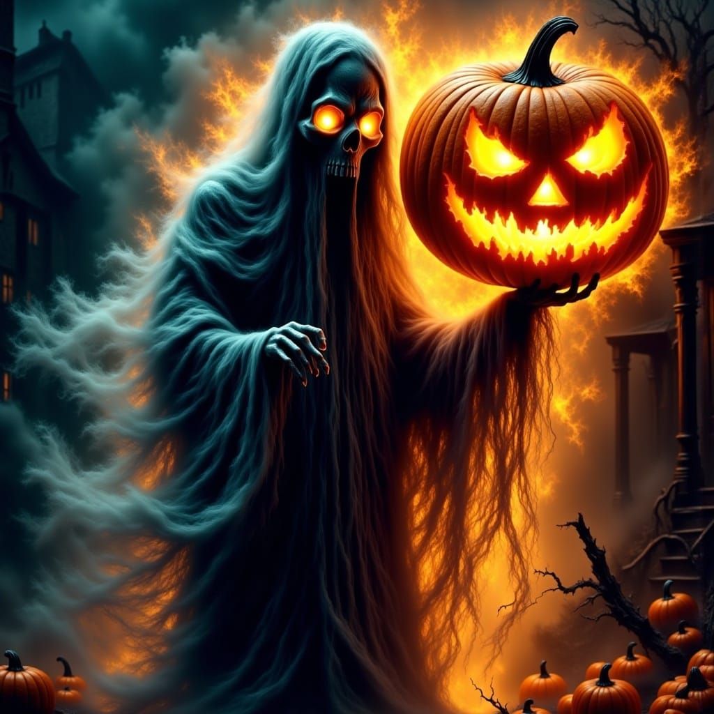 Test: <lora:Halloween Ghosts:1.0> on Flux