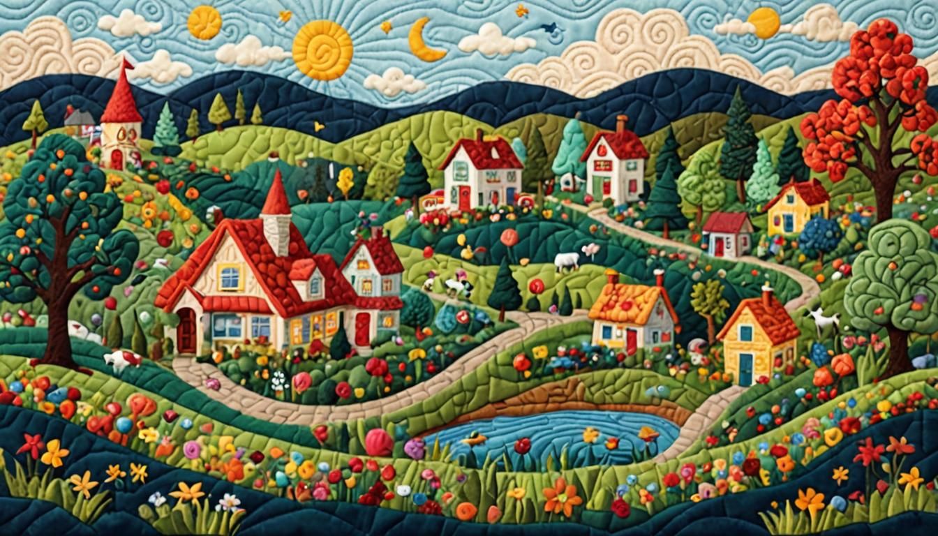 Quilted Scenes prompt Magical Crazy Funny GREAT  by @Paske Mazuro