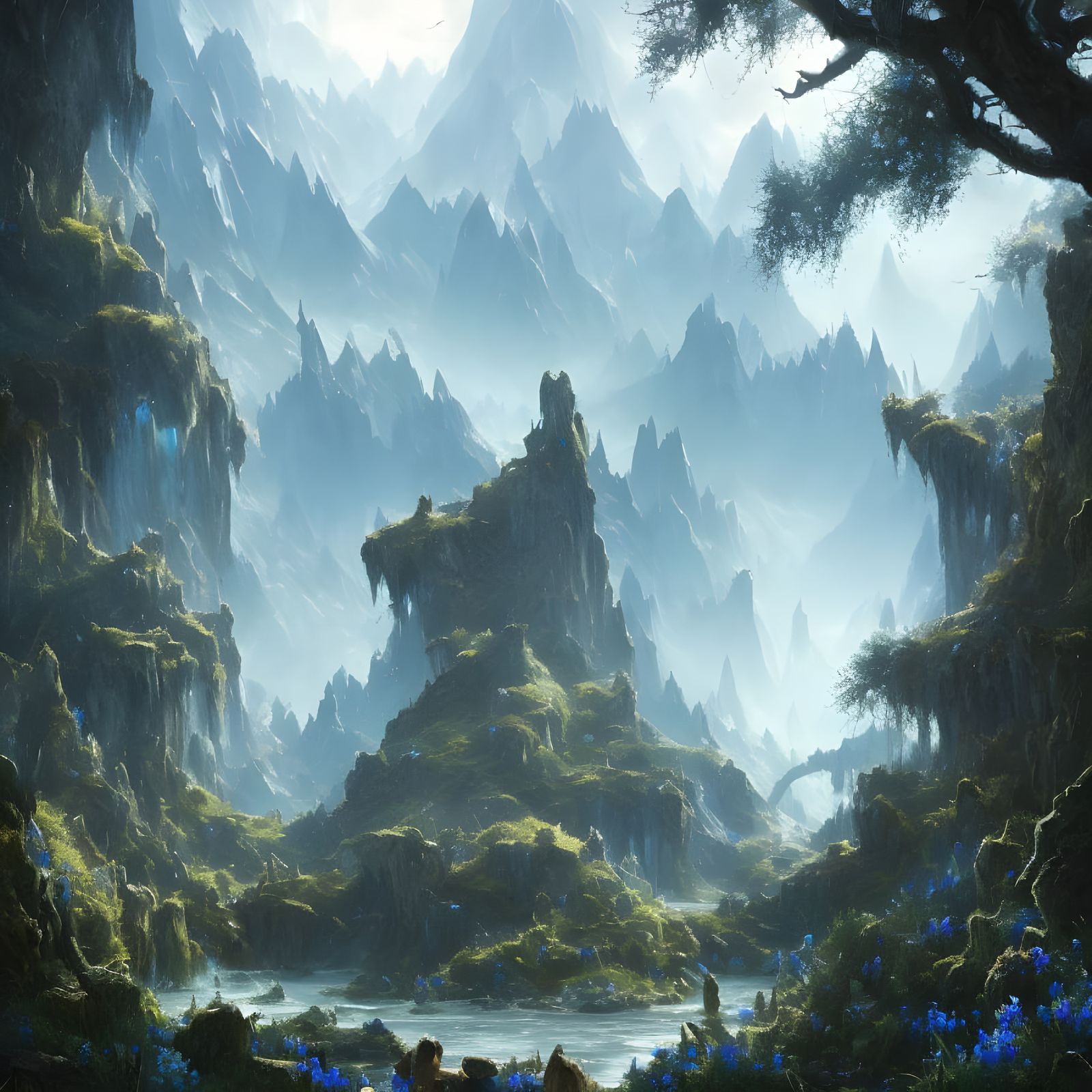 The Blue Mountains - AI Generated Artwork - NightCafe Creator