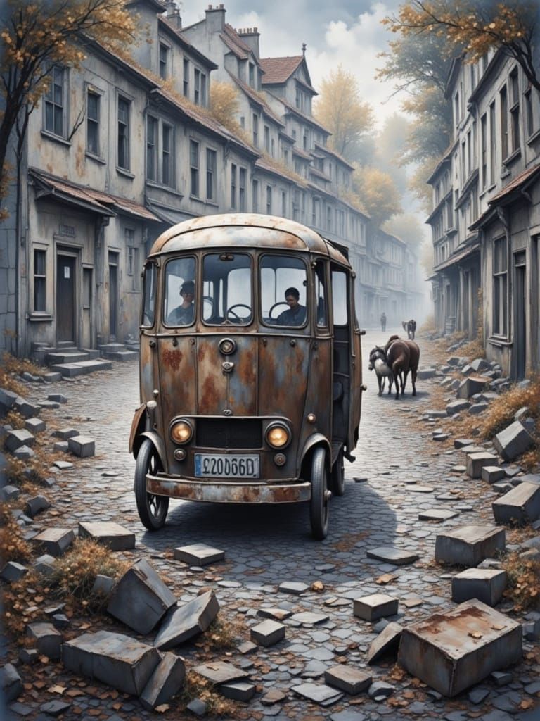 Confused Baby in Rusty Watercolor Style