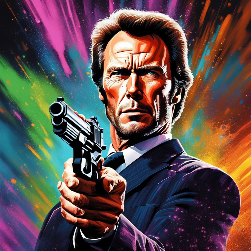 Clint Eastwood as Dirty Harry - AI Generated Artwork - NightCafe Creator