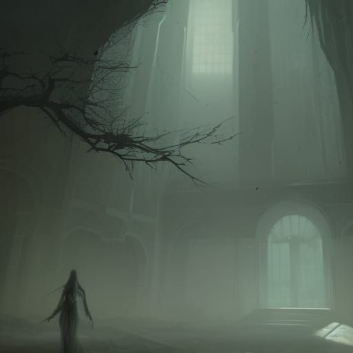 Deserted ghost woman