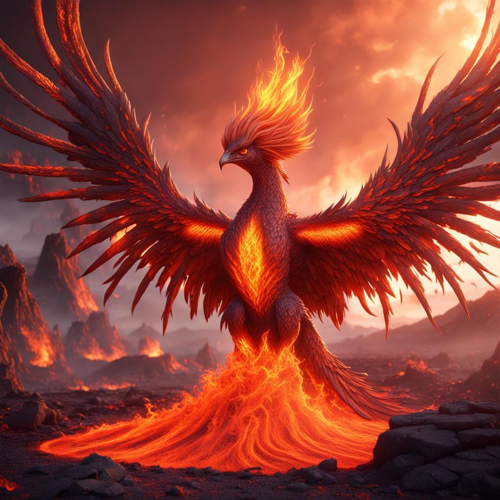 phoenix made of lava - AI Generated Artwork - NightCafe Creator