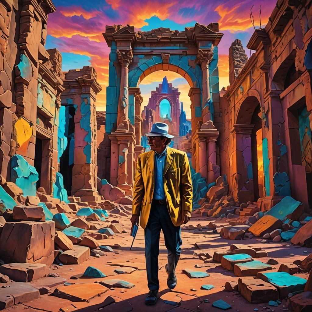 Surreal Ruins in Las Vegas at Sunset