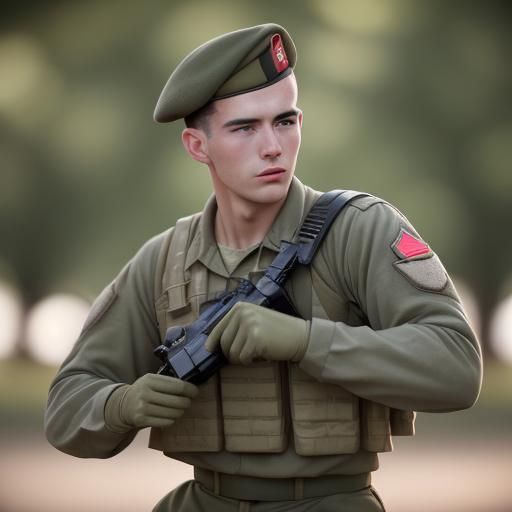 1950s male soldiers in combat