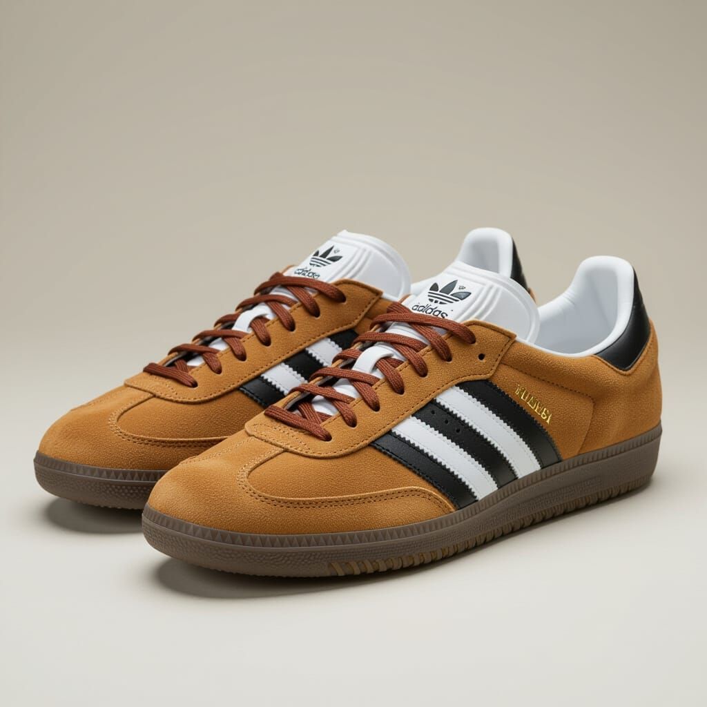 Photorealistic Adidas Samba Sneakers in Brown Suede