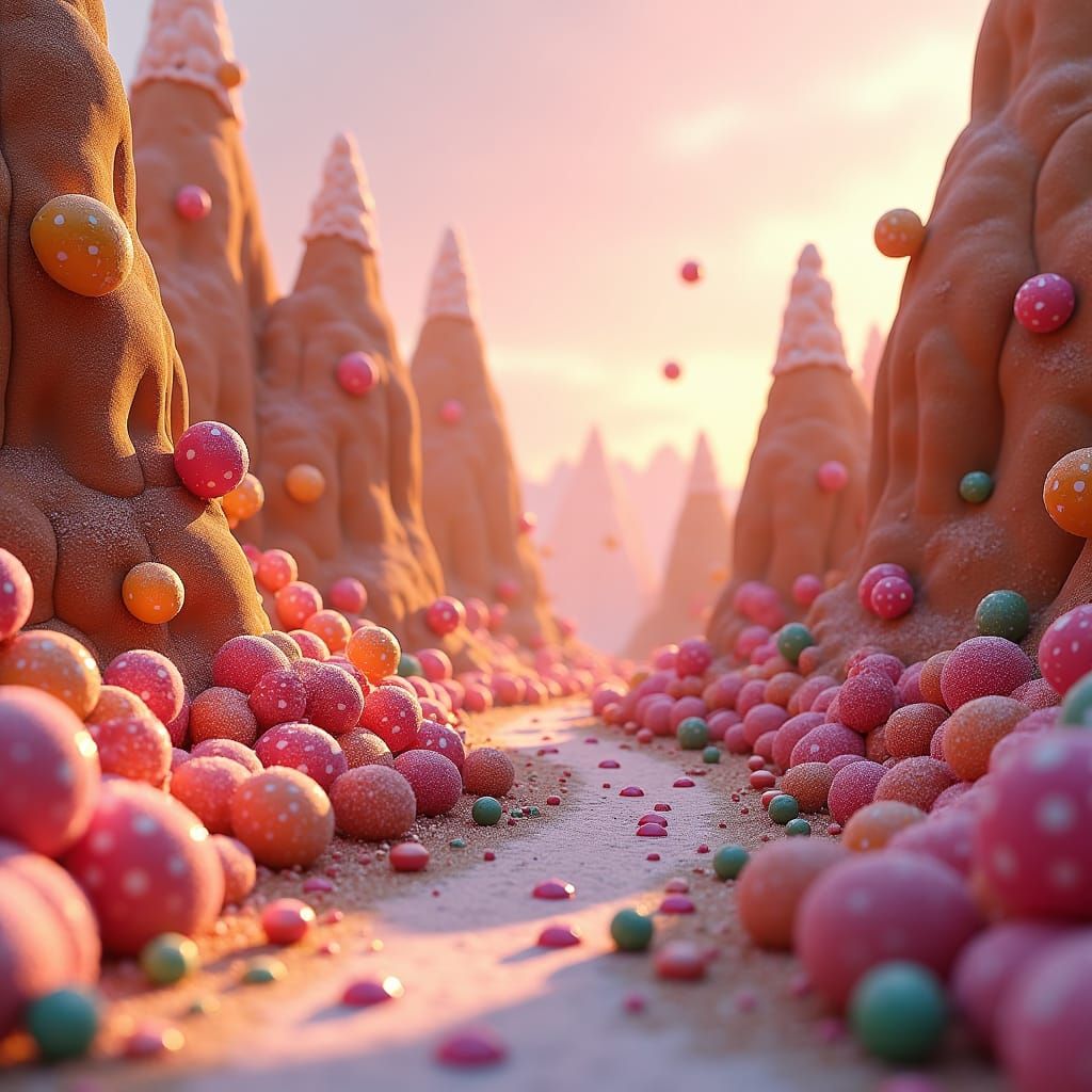 Candy Kingdom: A Whimsical 3D Landscape